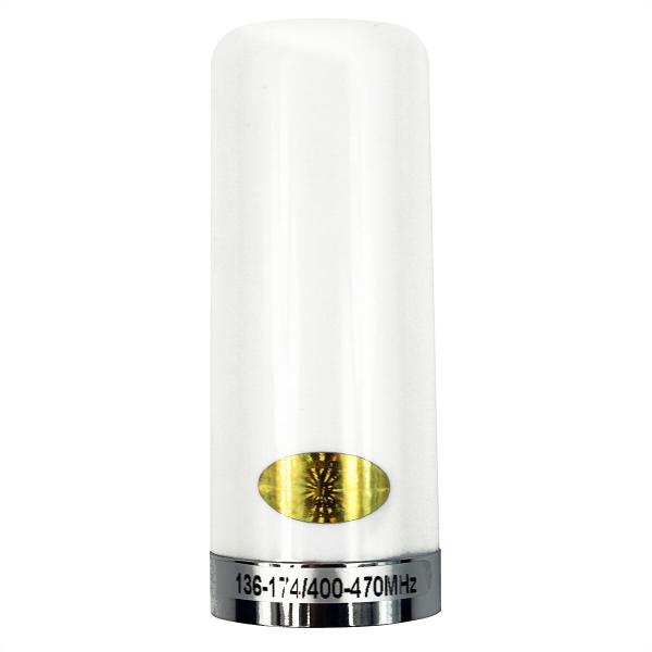 Weiße Dualband-Autoradio-Stummelantenne VHF/UHF PL259-M